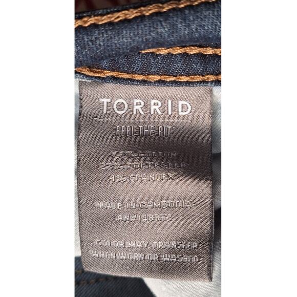 Torrid Luxe Slim Boot Super Stretch Blue Jeans Size 26 Tall Plus size 31" inseam - Picture 5 of 7